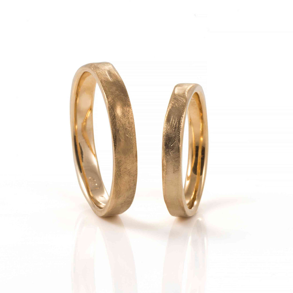 Set verighete 14k din aur galben mode