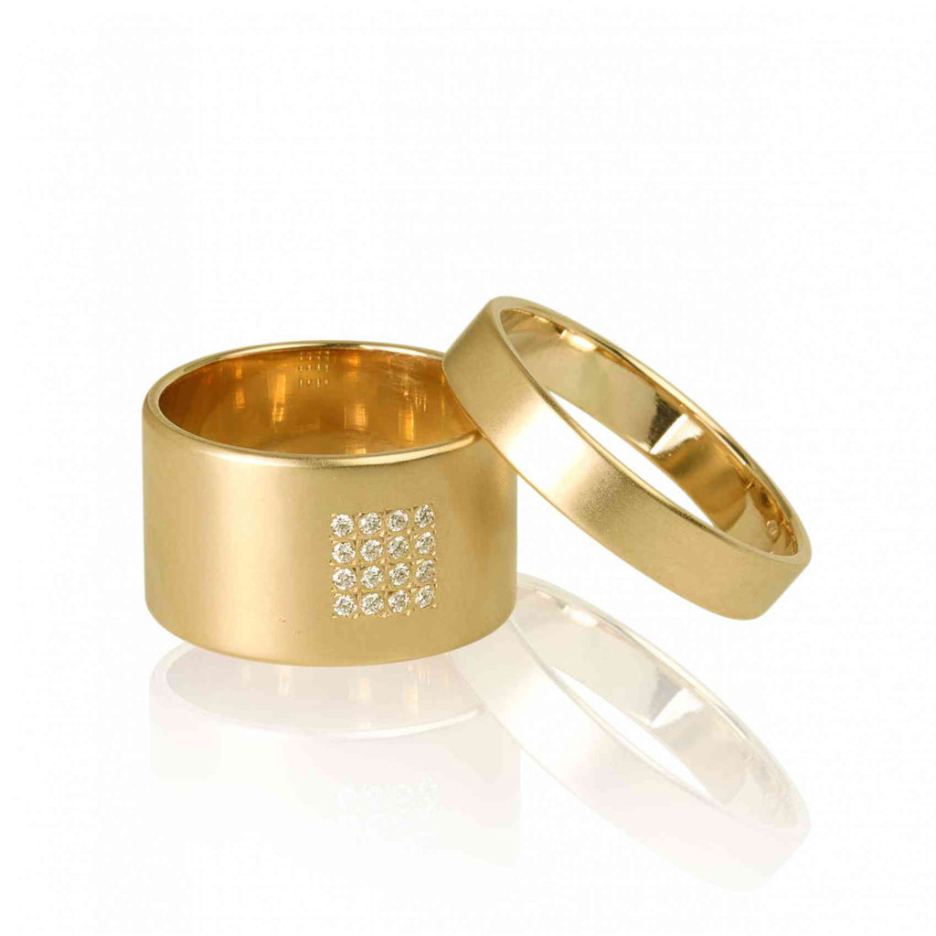 Karina 14K Yellow Gold Wedding Ring Set With Diamonds