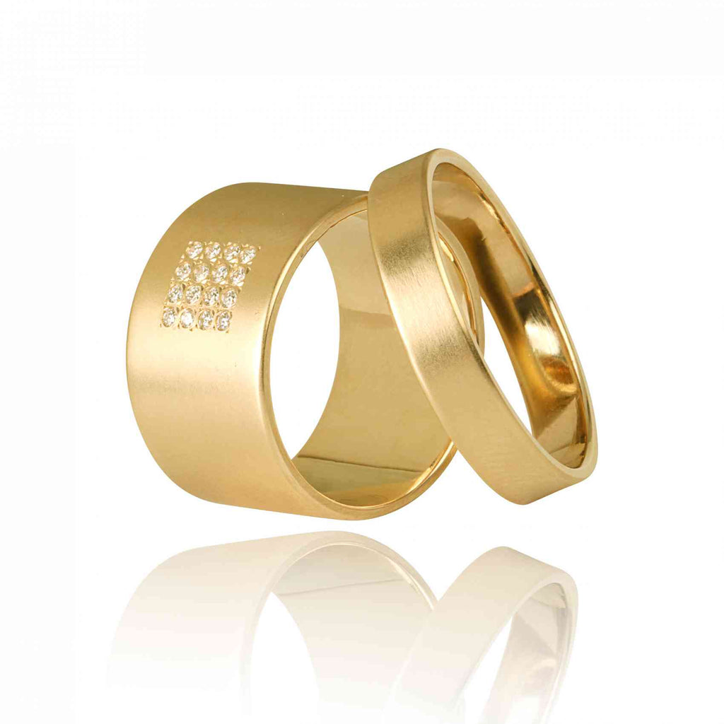 Karina 14K Yellow Gold Wedding Ring Set With Diamonds