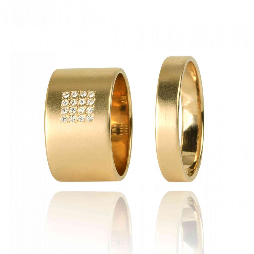 Karina 14K Yellow Gold Wedding Ring Set With Diamonds