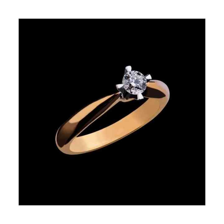 Inel de logodna din Aur și Alb 18k cu Diamant
