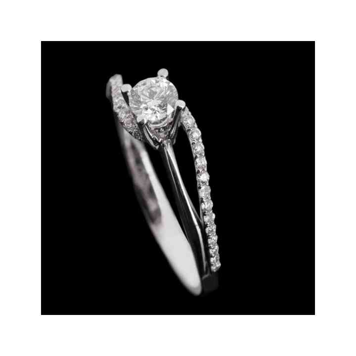 Inel de Logodnă Damaris din Aur Alb 18k cu Diamante