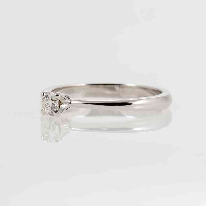 Inel de logodna din aur alb de 14 K cu diamant natural