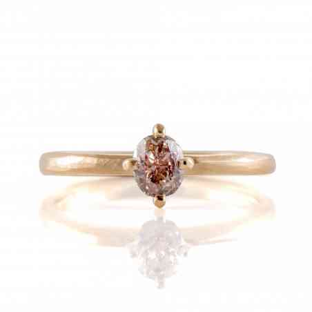 Inel de logodna din aur roz 18K cu Diamant Natural Roz