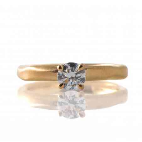 Inel de logodna din aur galben 18K cu diamant natural