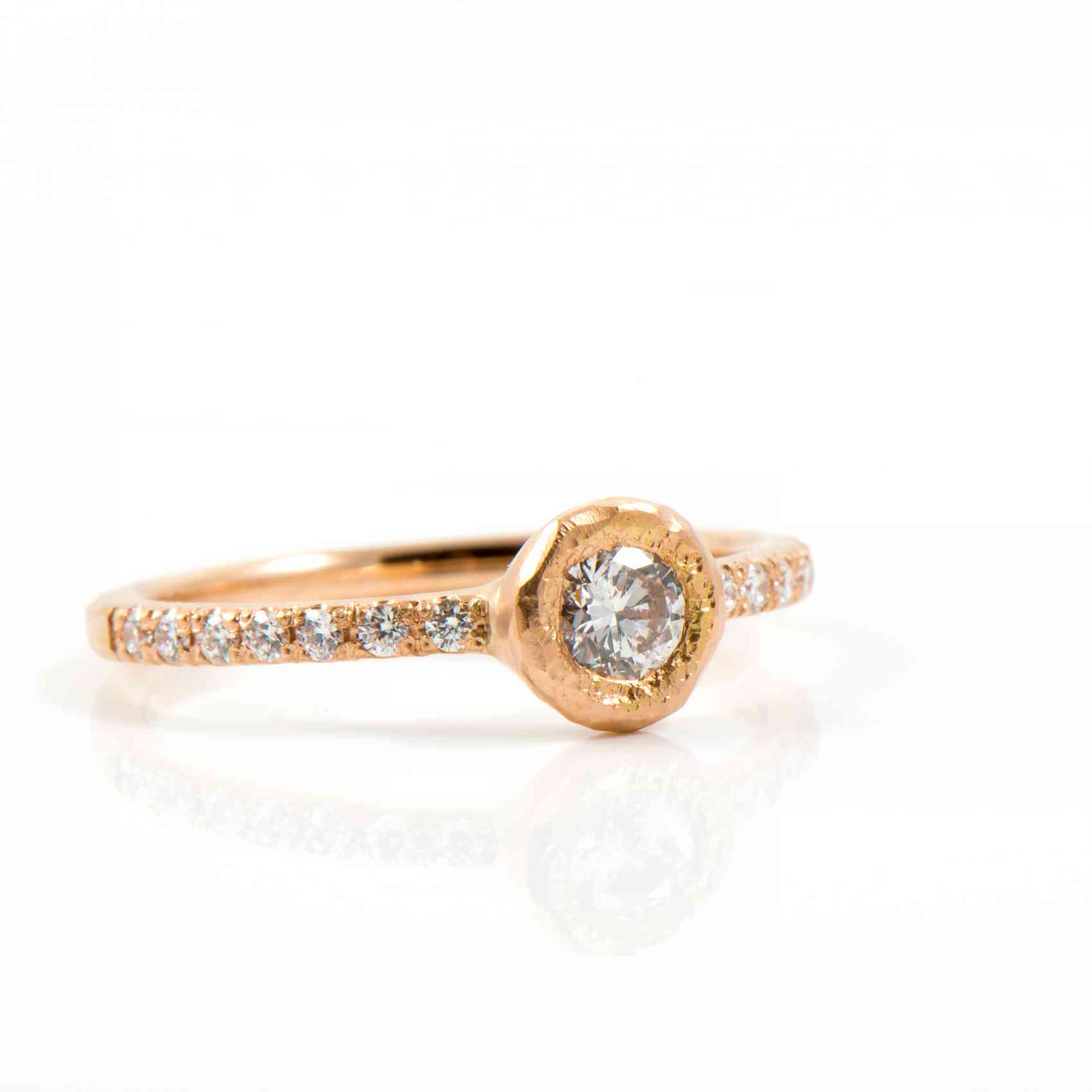 Inel de logodna din aur galben 18K cu diamante naturale