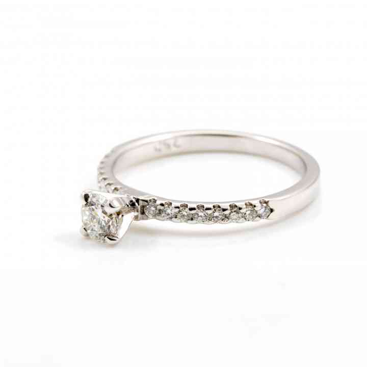 Inel de logodna din aur alb 18K cu diamante naturale