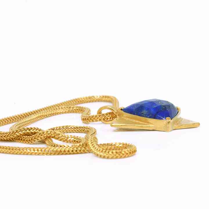Colier Din Aur Galben De 22 K Cu Lapis Lazuli