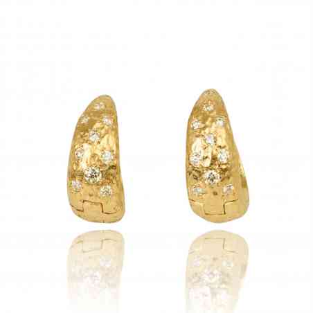 Cercei Din Aur Galben 18k Cu Diamante Naturale