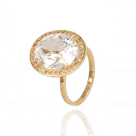 Inel Logodnă Din Aur Galben 18K Cu Diamante Naturale