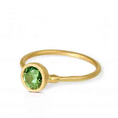 Inel Din Aur Galben 18k Cu Diamant Verde