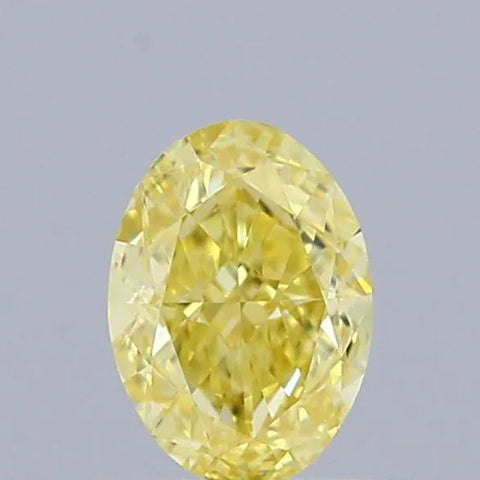 0.51ct Oval Natural Diamond (Colour Fancy Intense Yellow, Clarity VVS1, GIA Certified)