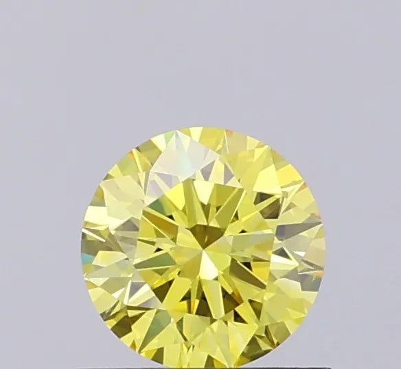 0.70ct Round Lab Grown Diamond (Colour Fancy Vivid Yellow, Clarity VS1, Cut EX, IGI Certified)