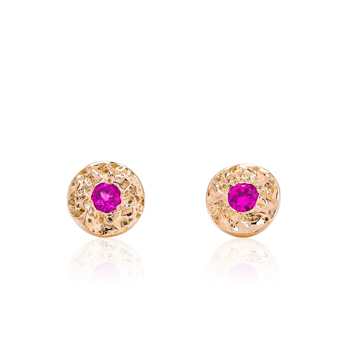 14K Rose Gold Earrings with Ruby