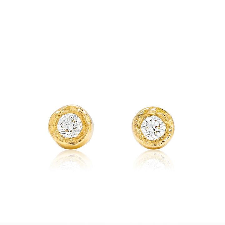18K Yellow Gold Earrings with Diamonds