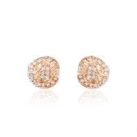 Cercei din Aur Roz de 14K cu Diamante