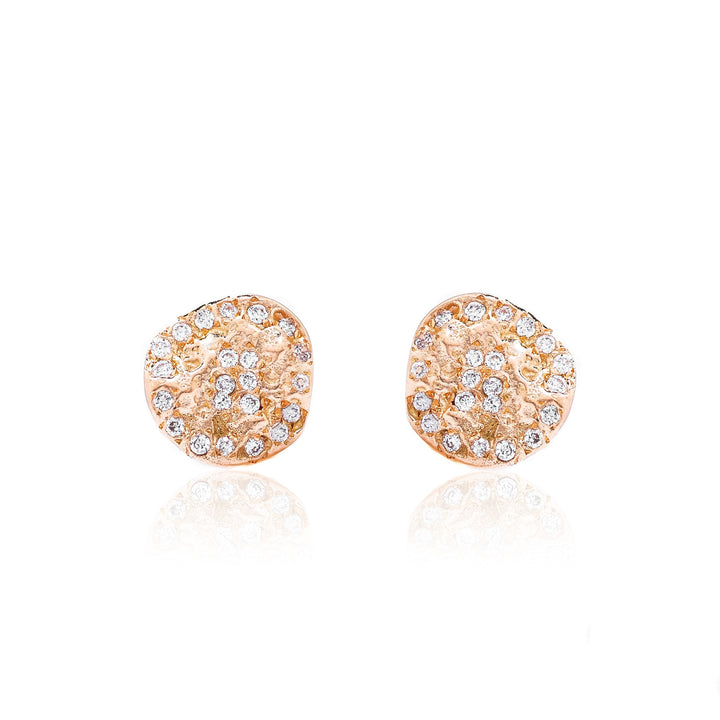 14K Rose Gold Earrings with Diamonds