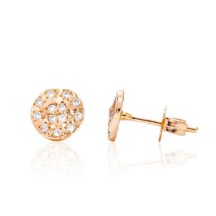 14K Rose Gold Earrings with Diamonds