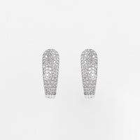 Cercei Aur Alb 18K cu Diamante