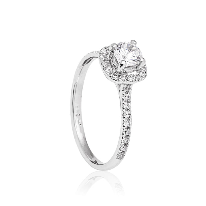 18K White Gold Engagement Ring with Diamonds