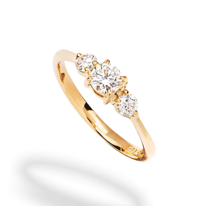 18K Yellow Gold Engagement Ring with Diamonds