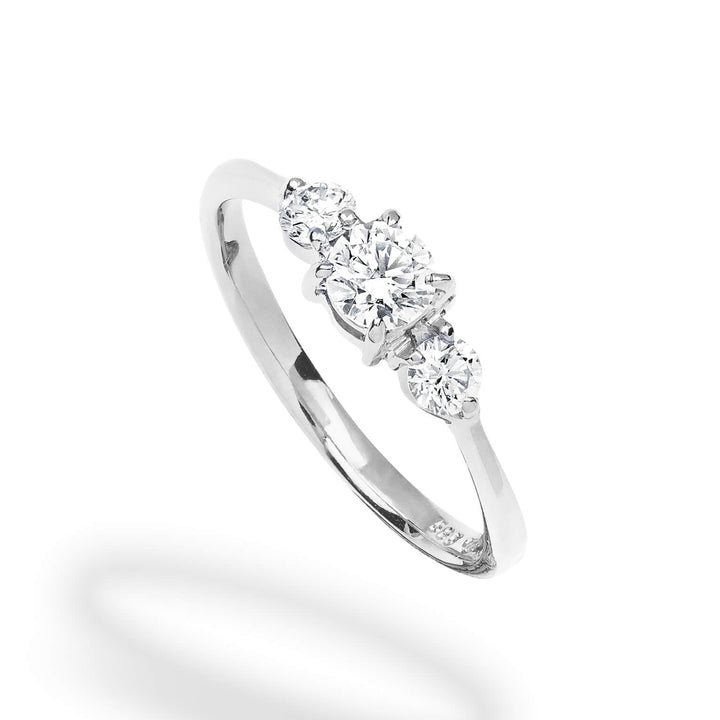 14K White Gold Engagement Ring with Diamonds