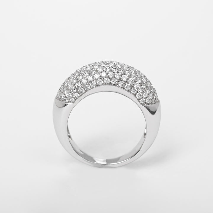 14K White Gold Ring with Diamonds