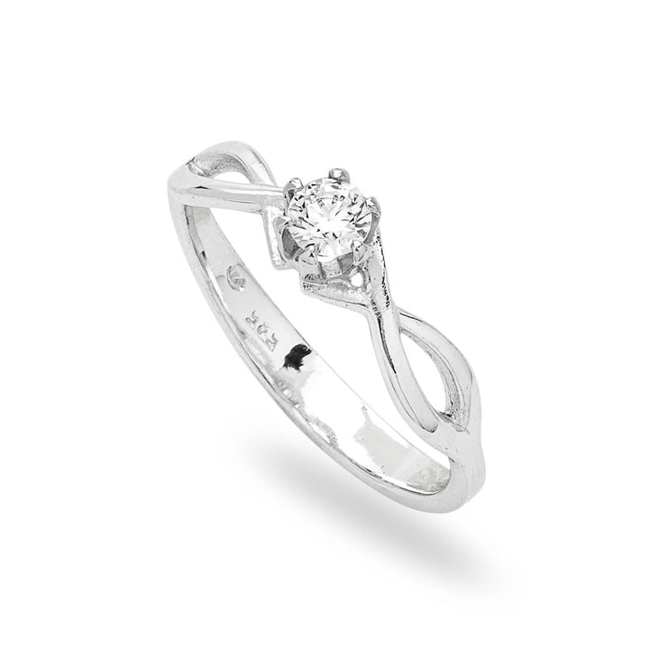 14K White Gold Diamond Engagement Ring