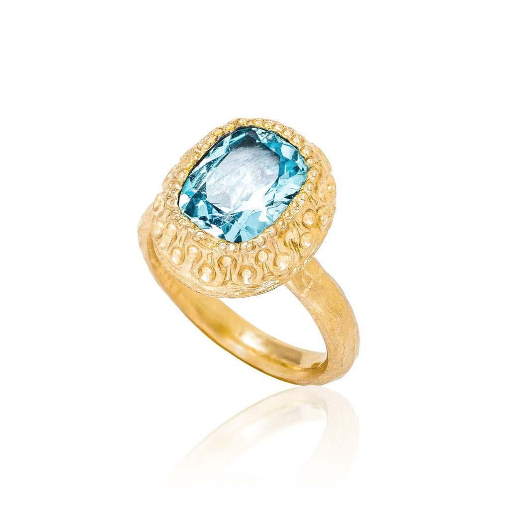 Inel Aur Galben 18K cu Topaz