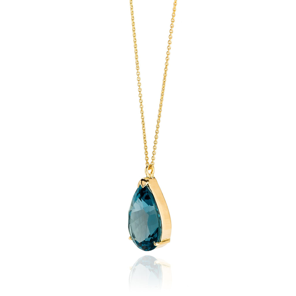 Colier Aur Galben 14K, cu London Topaz