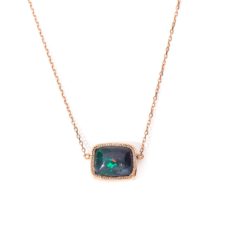 14K Rose Gold Necklace with Opal