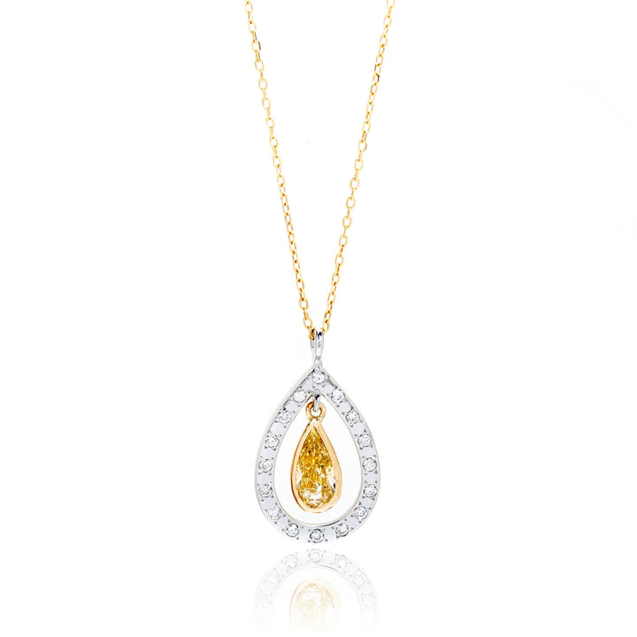 18K White and Yellow Gold Necklace with Diamonds