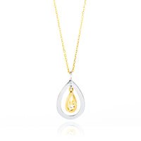 Colier din Aur Alb si Galben de 18K cu Diamante