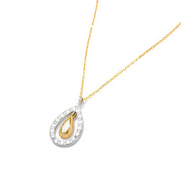 Colier din Aur Alb si Galben de 18K cu Diamante