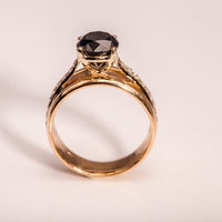 Inel Logodnă Aur și Aur Roz 14K și Diamante
