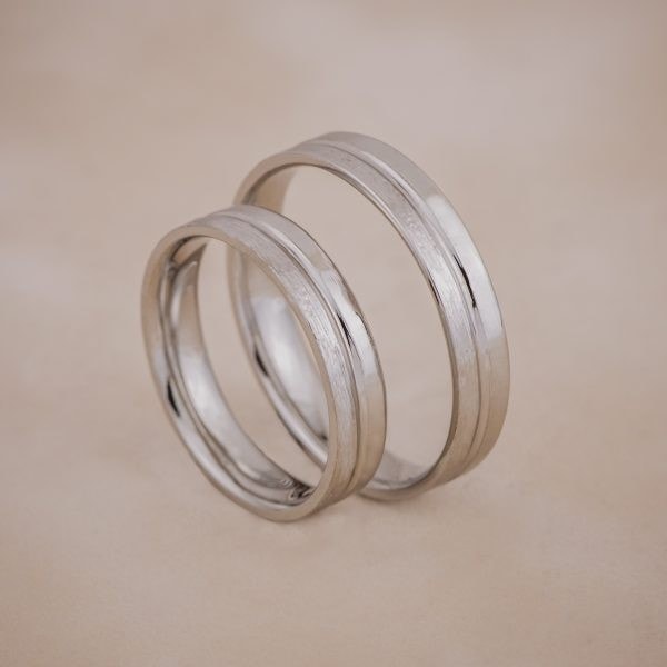 Ziva II 14K White Gold Wedding Ring Set