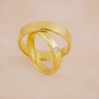 Set Verighete Agam din Aur 14K cu Diamant Alb