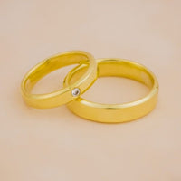 Set Verighete Agam din Aur 14K cu Diamant Alb