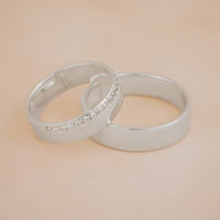Set Verighete Dody din Aur Alb 14K cu Diamante