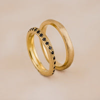 Set Verighete Rina din Aur 14K cu Diamante Negre