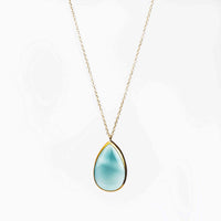 Colier din aur galben 14k+24k cu Calcedonia