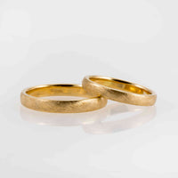 Set verighete din aur galben 14K model "Patina"