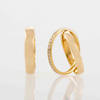 Set verighete "Bond" din aur galben 14K cu Diamante