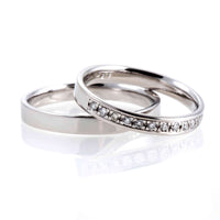 Set verighete "Suria" 14K din aur alb cu Diamante Naturale