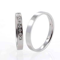 Set verighete "Suria" 14K din aur alb cu Diamante Naturale