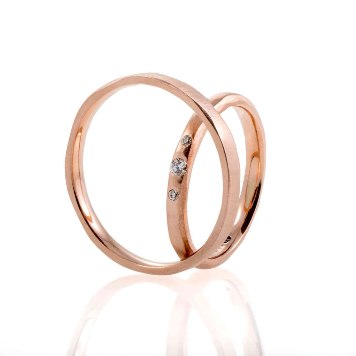 Set verighete "Dream" din aur roz 14K