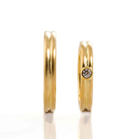Set verighete aur 14K "Duo" cu Diamant Natural