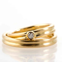 Set verighete aur 14K "Duo" cu Diamant Natural