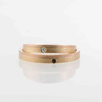 Set Verighete "Dafna" Aur Galben Si Roz 14K cu Diamante Naturale