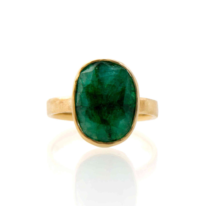 18K Yellow Gold Ring With Chrome Diopside